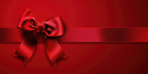 Red ribbon with bow