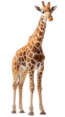 Fototapeta premium [Transparent Background PNG]Giraffe Standing on White Background