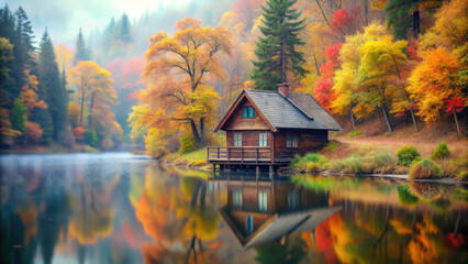lake in the autumn forest, fall, yellow, red trees, foliage, leaves, water, pond, river, reflection, background, wallpaper, October, season, landscape, nature, beauty, travel, tourism, wood
