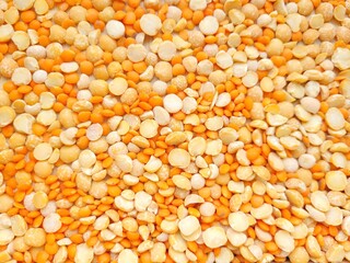 Big portion of split peas and red lentils.