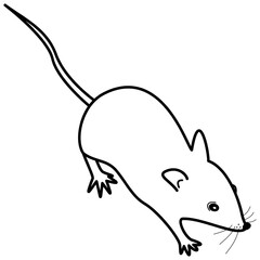 The symbol of a field mouse running - black outline