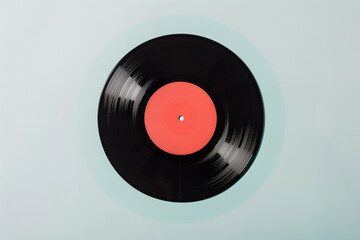 Obraz premium Vinyl Record on Blue Background
