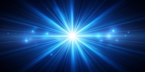 Fototapeta premium Blue Light Burst Abstract Background, abstract , blue , light , background