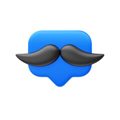 Rea&ccedil;&atilde;o de curtida azul 3d render isolado para dia dos pais