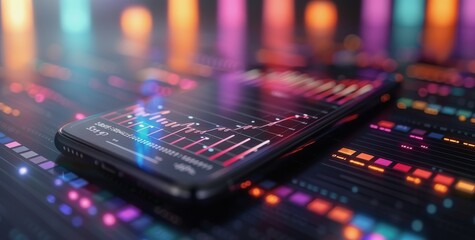 Colorful Bars on Smartphone Screen