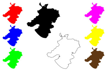 Nelson island (United States of America, North America, Alaska, US, USA) map vector illustration, scribble sketch Qaluyaaq map