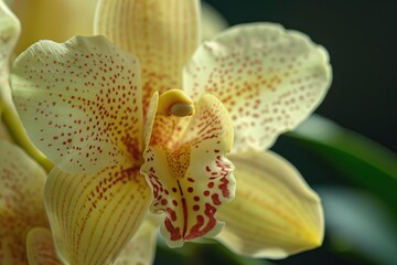 Fototapeta premium Yellow Orchid Flower Close-Up.