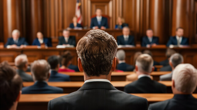 Wide angle of a courtroom scene where freedom of speech is being defended, intense expressions, judge and lawyers visible 