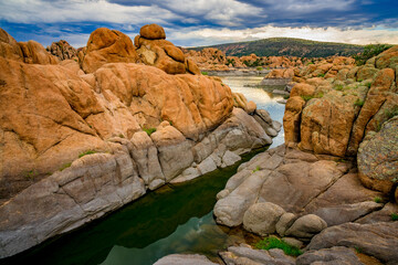 The granite dells of Watson Lake in Prescott Arizona