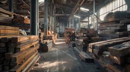 Wooden Plank Storage Warehouse