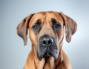 Obraz premium Beagador Dog Portrait with Intense Gaze in Studio