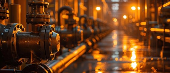 Fototapeta premium Close-up of a large industrial valve. AI.