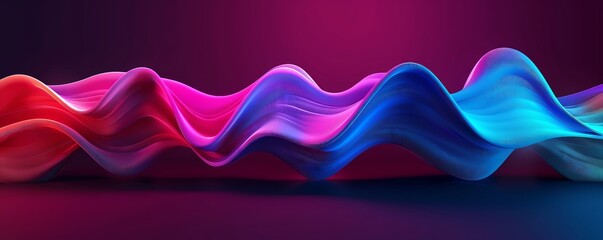 Abstract colorful wavy background with blue, pink, and red colors.