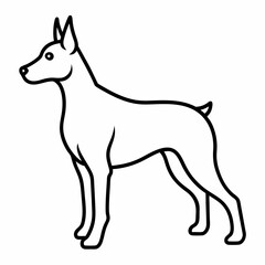 line art silhouette of a dog standing on four legs