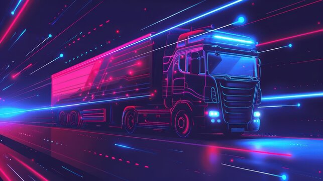 A logistics provider is depicted in an ultramodern banner with a supernatural scene, showcasing integrated logistics solutions and ample copy space