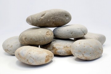 Stack of Smooth Gray River Stones