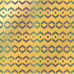 Seamless Indonesian Ikat floral embroidery Vector paisley geometric pattern on Yellow background Indian traditional block print abstract  design  for texture ,fabric ,clothing wrapping ,decoration.