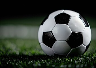 Fototapeta premium Soccer Ball on Black Background
