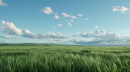 Prairies are showcased in an ultramodern, supernatural scene, featuring vast grassy fields and ample copy space