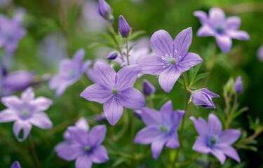 Purple Flowers Blooming in a Garden