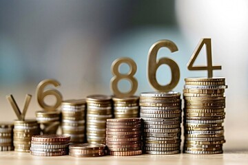 Stacks of coins growing larger from left to right, representing a growing investment portfolio