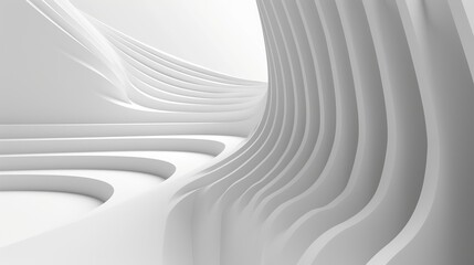 Naklejka premium Abstract White Building Architecture Interior Swirling Patterns in a Modern Building
