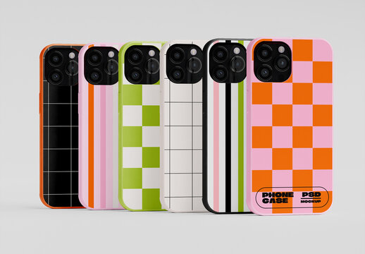 Array Six Smartphone Cases Mockup