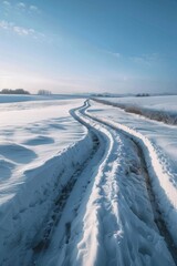 Snowy Field Tracks