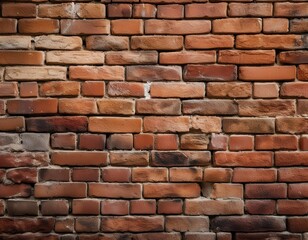 Obraz premium Rough, aged brick wall with weathered textures and natural imperfections.