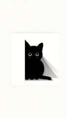 Black cat on a clear background illustration