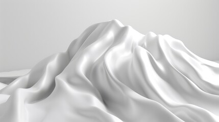 Obraz premium White Flowing Cloth Ripples, Waves and Folds - Abstract Background with Smooth and Elegant Design