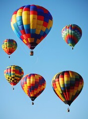 Fototapeta premium Colorful Hot Air Balloons Flying in the Sky