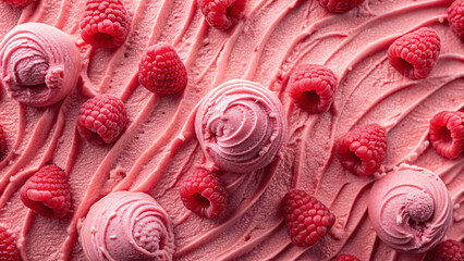 raspberry ice cream texture background