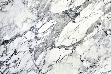 Fototapeta premium A white marble wall with black and grey swirls.