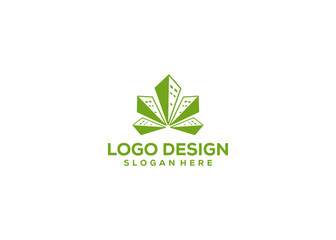 Cannabis building Logo Design Template. Template Logo Cannabis, Cannabis Green House.