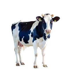 Fototapeta premium Head of a cow isolated on a transparent background Farm animal
