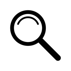 Magnifying glass icon, magnifier or loupe sign. Web search icon.