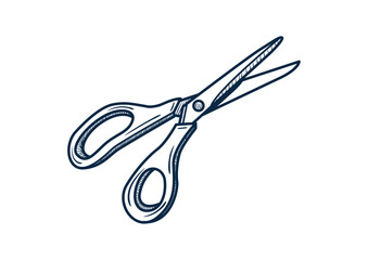 Une paire de ciseaux en style Doodle, dessiné à la main - Fait-main, ciseaux, dessin aux traits, traits tremblants - 