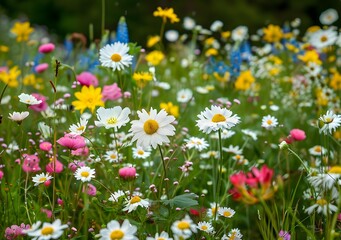 Obraz premium Beautiful Wildflowers In A Meadow