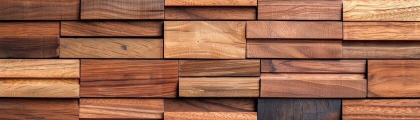 Textured wooden wall with horizontal planks in various shades of brown