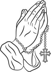 Praying Hands Graphic Logo