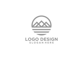 Mountain Wave Logo Design Template