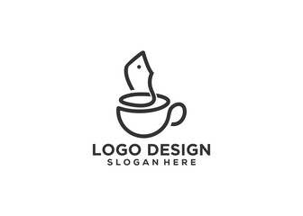 Cup coffee logo design vector template