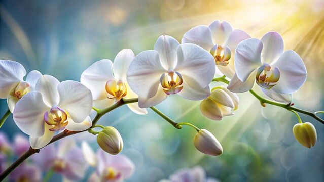 Branch, Close-up orchid flower, branch in cachepot, for advertising, calendar