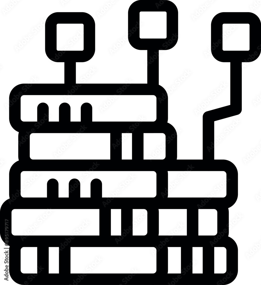 Poster blockchain technology is connecting with data server, ensuring secure and transparent data managemen