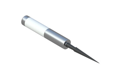 One lamp for garden path light with solar cell isolated on white background. 3d rendering