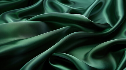 Obraz premium Rich, smooth texture of green silk fabric