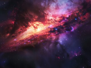 Obraz premium A stunning image of a distant galaxy captured by a telescope, showcasing vibrant colors and cosmic details.