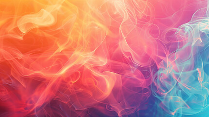 Fototapeta premium Mesmerizing swirl of vibrant, colorful smoke on a gradient background.