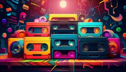 vintage cassette tape video player